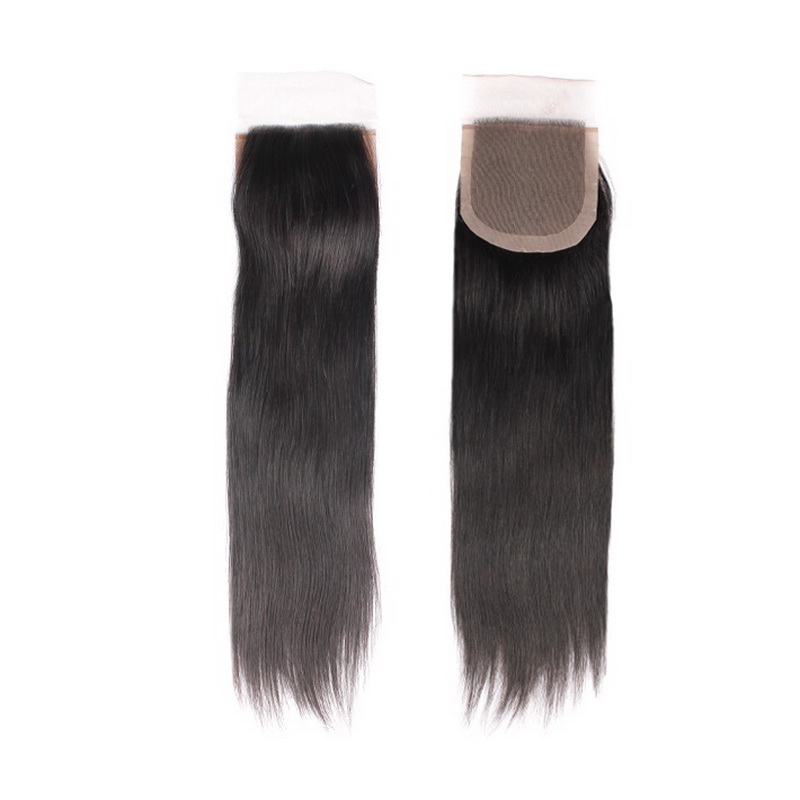 4X4 Size Virgin Hair Straight Silk Base Closure